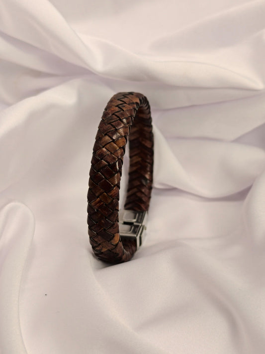 Bracelet cuir tressé Mel élégance