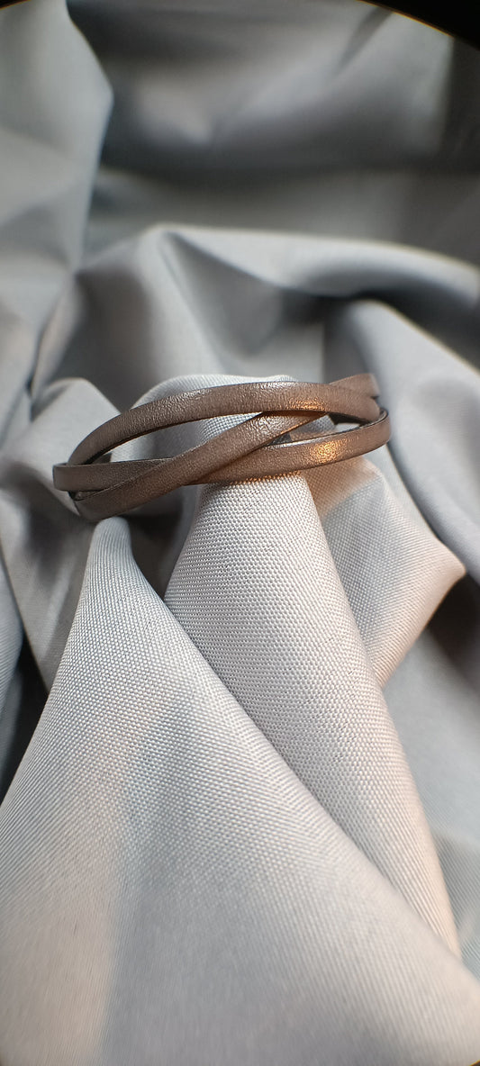 Bracelet cuir croisé Mel élégance