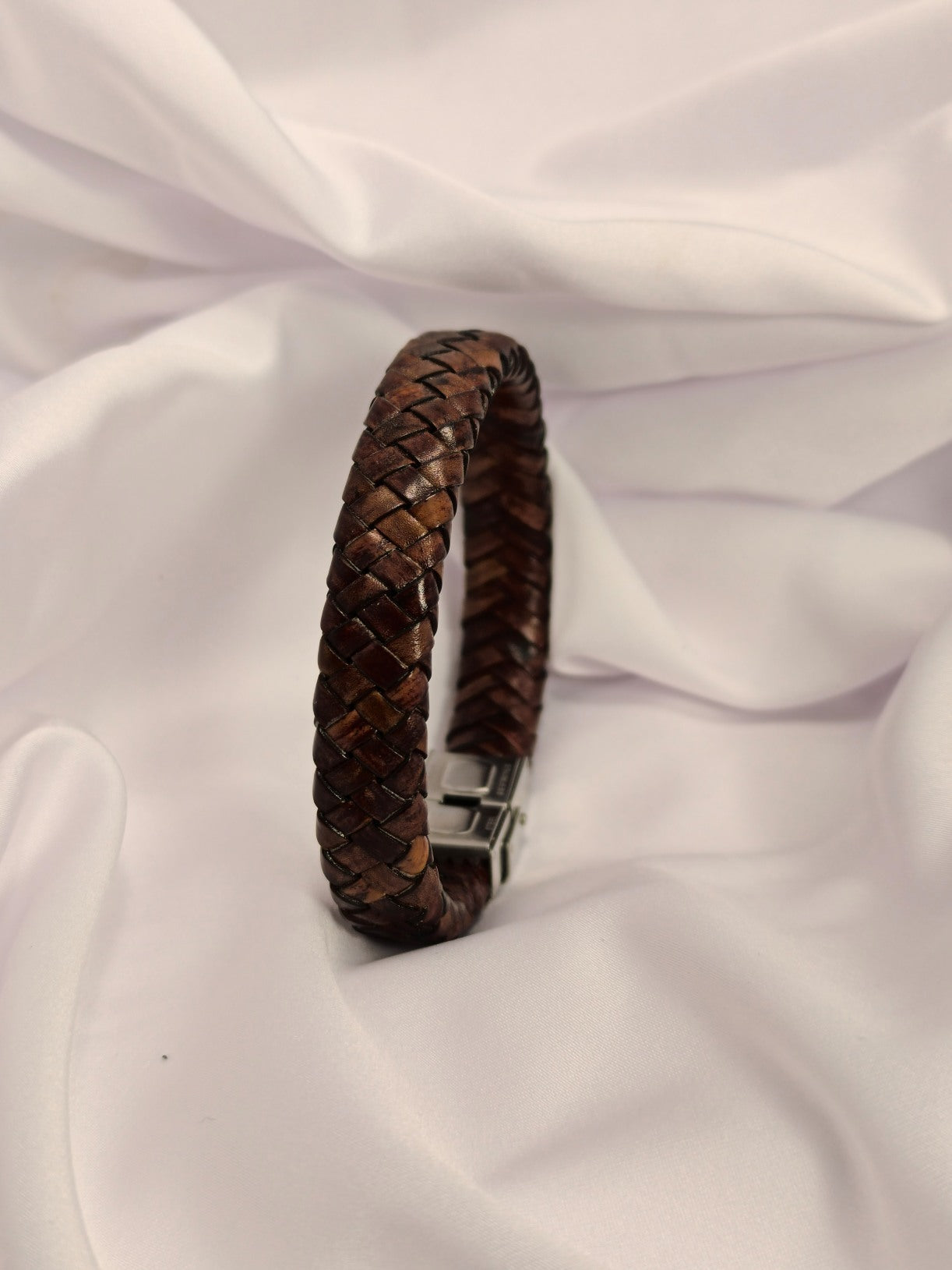 Bracelet cuir tressé Mel élégance