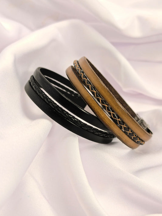 Bracelet cuir multirang Mel élégance
